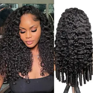 Curly Half Wig Human Hair Burmese Curly Wig for Women 180 Density 3 In 1 Seamless Flip Over Half Wigs Beginner Friendly Glueless Wigs Human Hair with Spiral End Natural Color
