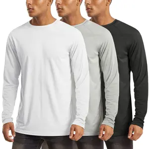 MAGCOMSEN  1/3 Pack Men's UPF 50+ Long Sleeves Shirts Quick Dry Lightweight Summer Sportswear Tops for Swimming Workout Rashguard Sporty Crew Neck Outdoorfun FallFreshness