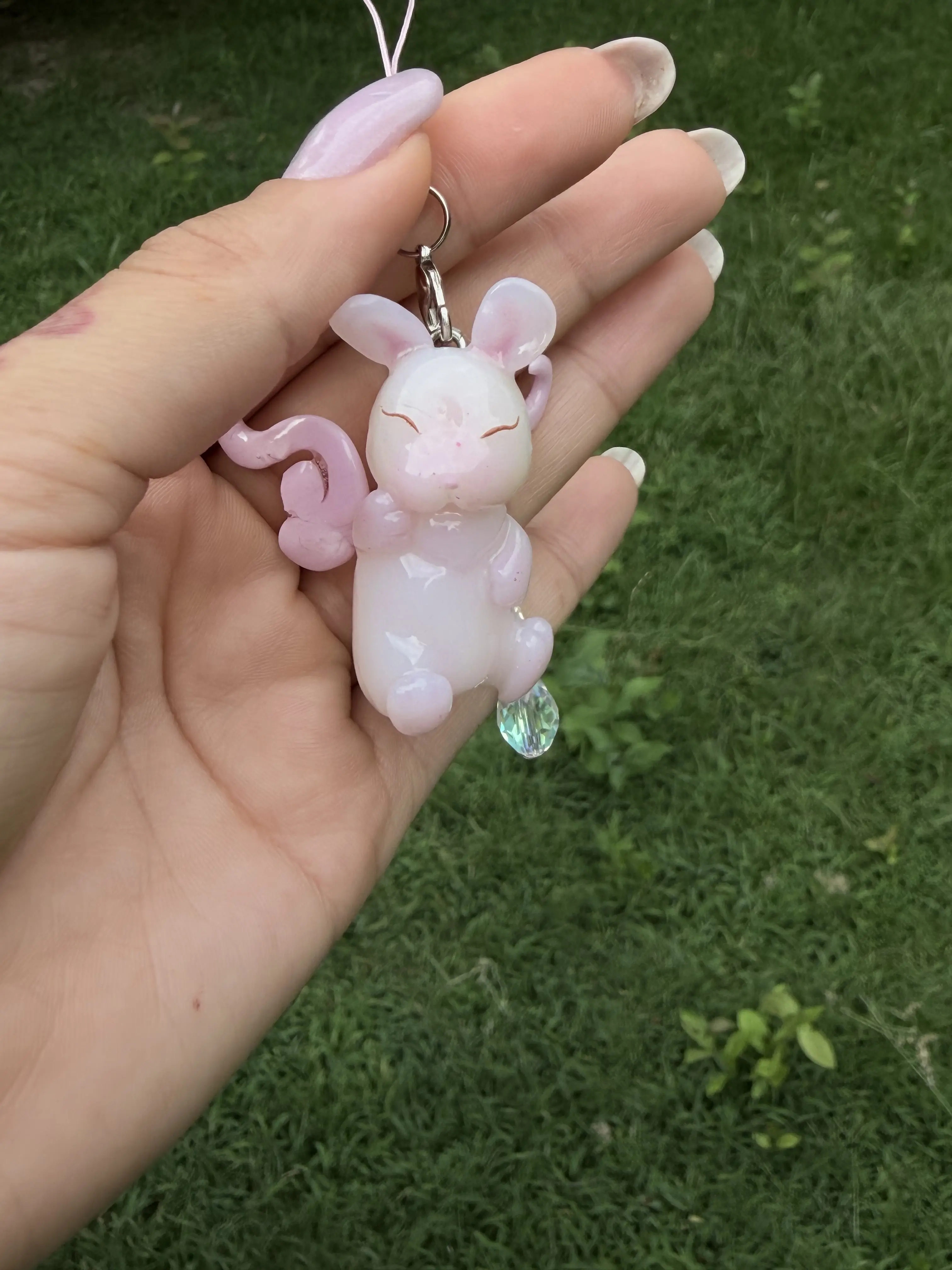 Fairy bunny charm, keychain, purse charm, phone/tablet/headphone charm