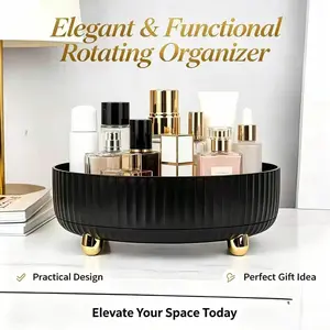 Multifunctional rotating storage tray - can be used as a fruit tray / makeup storage tray / kitchen seasoning storage box. With a luxurious foot design. basket clear vanity drawer organizer Bins tictok shopping multi-functional bathroom accessory