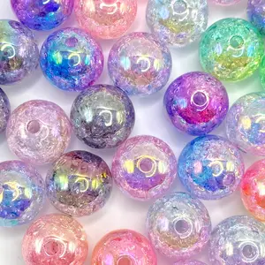 Crystal Ball Acrylic Beads | Crackle Beads - Random Mix DIY Craft Supplies for Beading Jewelry