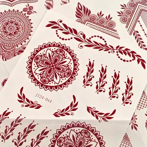 White Henna Lace Waterproof Hand Floral Indian Bridal Festival Tattoo Sticker