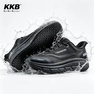 【2026 New Arrivals】Men Oil-Safe Grip Non Slip Work Shoes Slip Resistant Work Shoes for Men,Slip-On Waterproof Walking Shoes for Standing All Day in Nursing Kitchen Restaurant Arch Support Lightweight Black Men Footwear