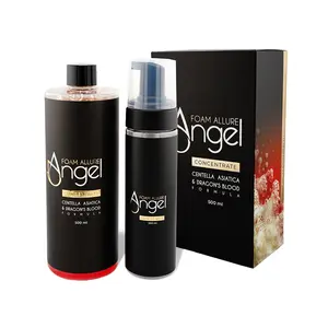 Ultra Concentrate Angel Foam Allure 500ml for Tattoo Artists  | Studio Formula Creates 1+ Gallon of Foaming Cleanser | Dragon’s Blood, Centella, Aloe & Manuka | Includes Mixing Foam Bottle