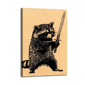 Funny Raccoon Poster Canvas Oil Decor Wall Art Painting Modern Aesthetic Print Decoration Waterproof Gift Idea for Home Preferred Gift Giving Option