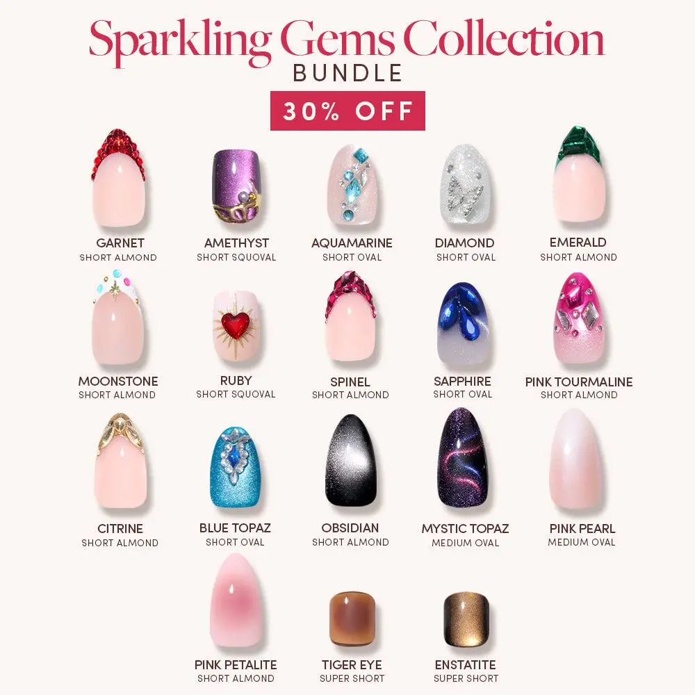 Glamnetic Sparkling Gems Press On Nail Full Collection
