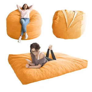 MAXYOYO Giant Bean Bag Chair Bed for Adults, Convertible Beanbag Folds from Lazy Chair to Floor Mattress Bed for Reading, Gaming, Napping
