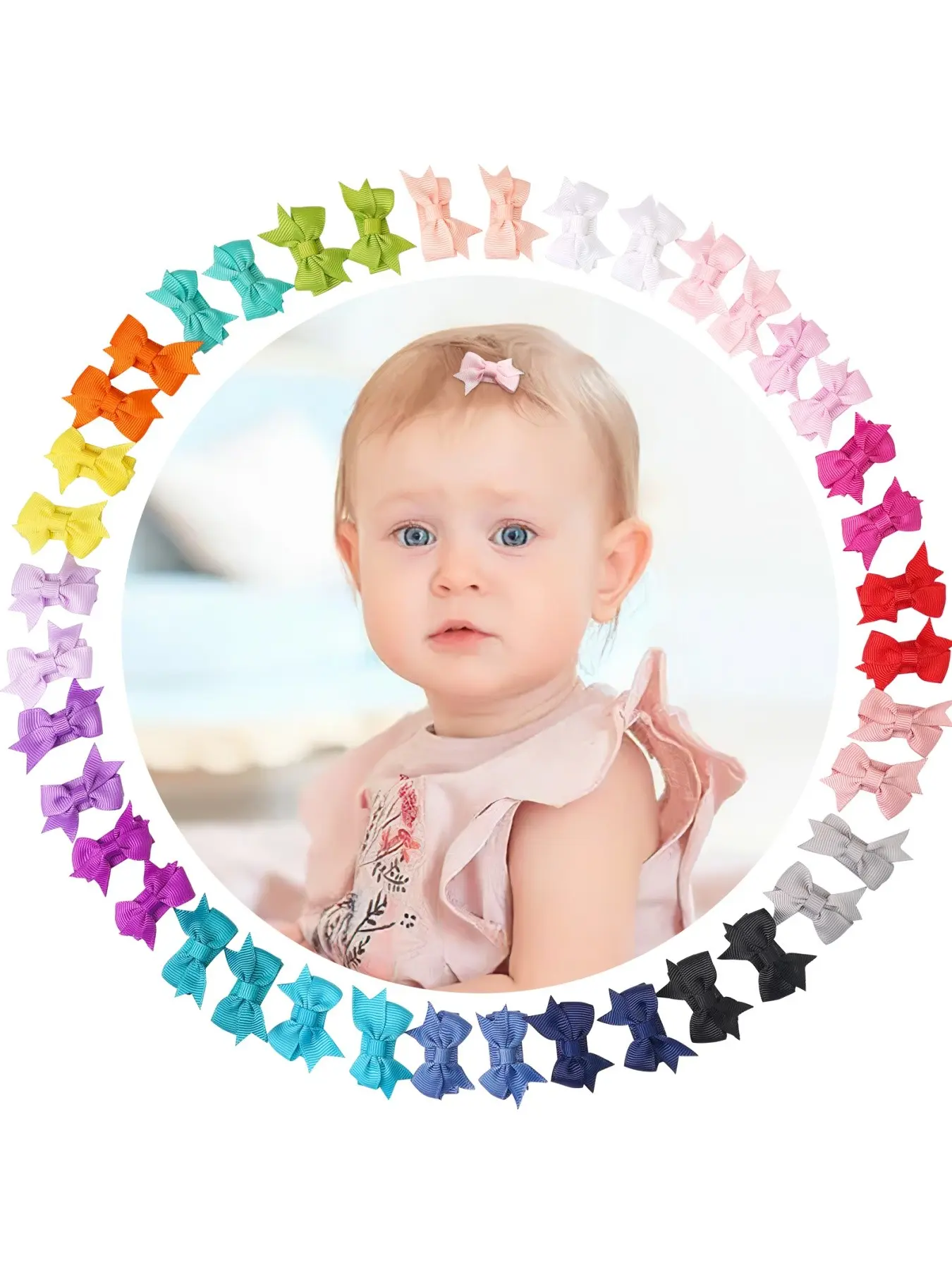 40pcs Baby Hair Clips, Mini Butterfly Knots, Candy Color, Non-Slip Handmade, Gentle on Hair, Daily Use, Versatile Design, Hair Bows, Cute Hair Accessories, Infant Hair Accessories