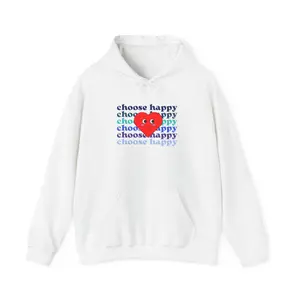 Choose Happy Unisex Heavy Blend™ Hooded Sweatshirt Classic Cotton