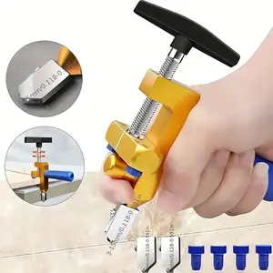 Glass Tile Cutter Set, Integrated Roller Cutter with Diamond Tip, Multi-Functional Wall Tile Cutting Tool, Easy Grip Design