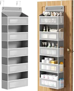 Above the door, there is a storage rack with 5 layers of hanging door storage boxes. It is equipped with 5 large-capacity compartments and a door rear storage device that can withstand a weight of 44 pounds (gray).
