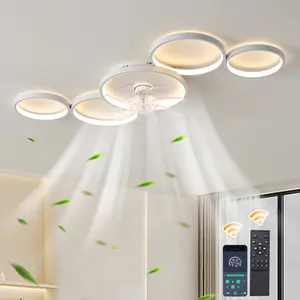 Ceiling Fans with Lights and Remote,39.3in Low Profile Ceiling Fan With Light Dimmable LED 42W Ceiling Fan ,Mute 6 Speeds & 3 Color Temperature Flush Mount Ceiling Fans For Bedroom Livingroom, White Decorative Lighting Multifunctional
