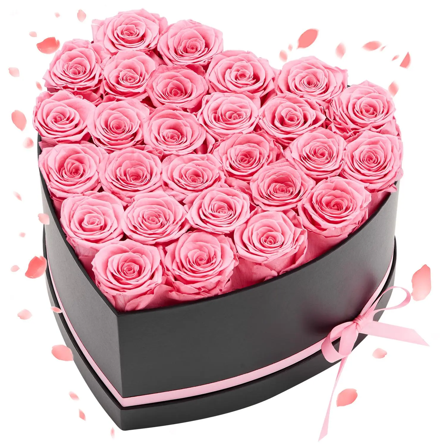 【FathersDayGift】VEVOR Forever Flowers, 27 Preserved Roses in a Heart Shape Box, Eternal Flowers Immortal Bouquet Birthday Present for Women Her Wife Mothers, Anniversary, Valentine's Day,Christmas, Pink