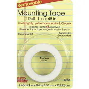 212 MAIN Miller Studio MIL3238-6 Double Sided Adhesive Magic Mounts, 1x48 in. Removable Walls Safe Adhesive Strip Tape & Chart (6 Roll)