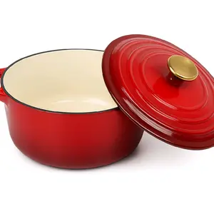 3.5 QT Eed Enameled cast iron Dutch Oven-Heavy -Duty Rond pot with Lid for bread Baking, stew ,soup, &Roasting