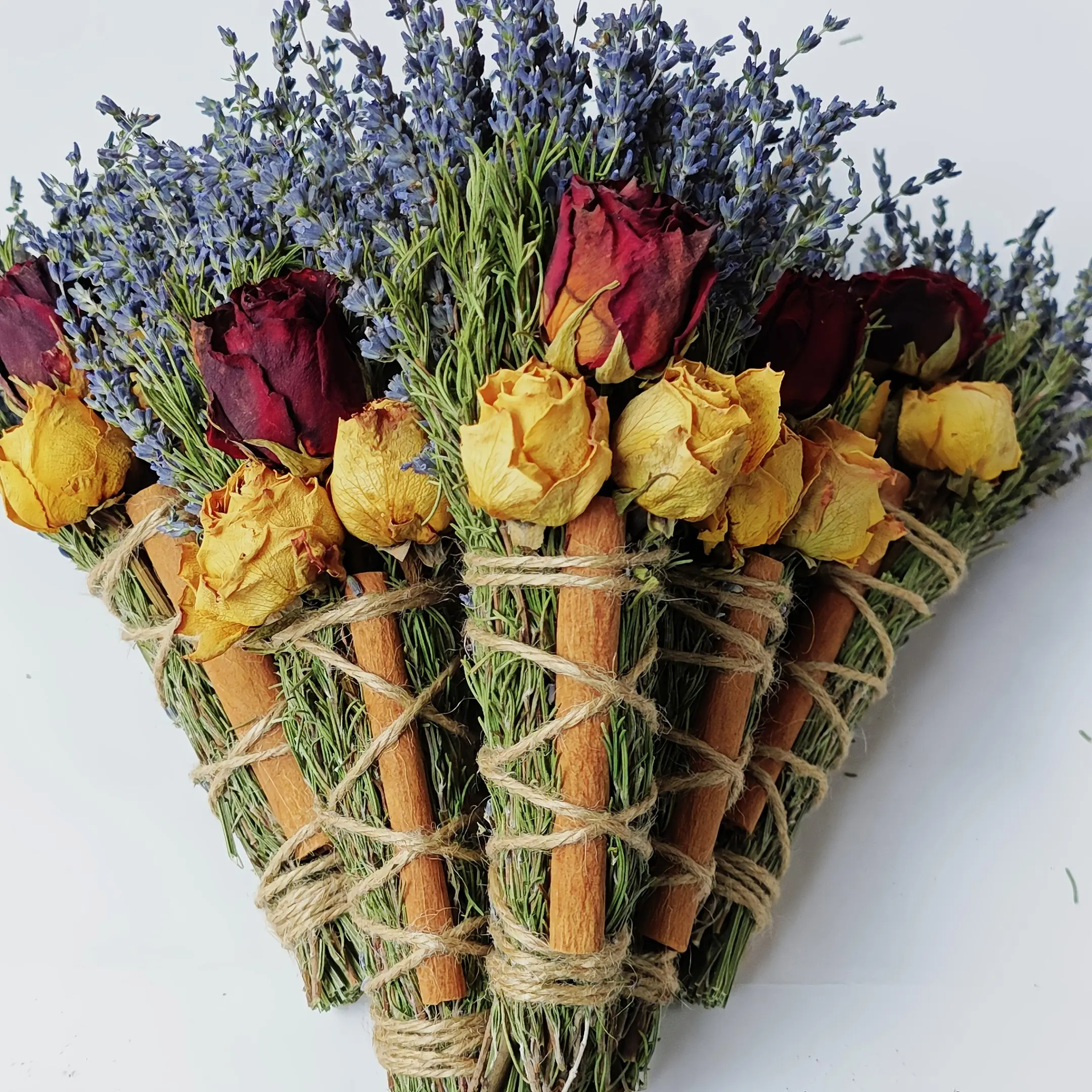 Dried Flower Incense Stick Set - 1/2pc Fragrance Bundle with Lavender, Red-Yellow Roses, Rosemary, Cinnamon, Light Scent & Aroma for Home Decor, Meditation, Vintage Decor, Holiday Gifts