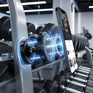 Magnetic Dual Head Phone Holder, Magnetic Mount, Car Cellphone Mount for Car Dashboard, Wall, Truck, Gym, Universal iPad & iPhone Stand Kit