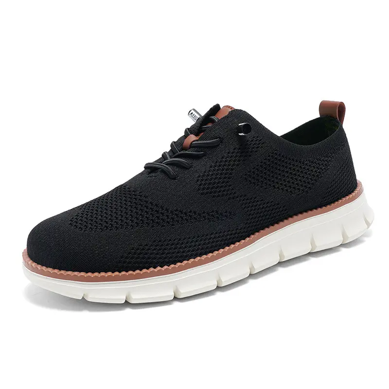 Men's 2026 Flyknit Closed Round Toe Walking Footwear - Ultra Lightweight Lace-up Casual Trainer Sneakers, Large Size 8810, Breathable, Walking Shoes, Sports Shoes, Eva Sole, Leisure Time, Mesh Surface