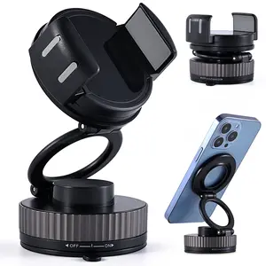 2026 Upgraded Vacuum Magnetic Car Phone Holder 360° Reinforced 96LBS Ultra Suction Cup Phone Mount for MagSafe Cell Phone Holders for Your Car/Gym/Mirror Mount for iPhone & Android