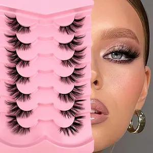 7 Pairs Half Eye Cat Eye Tail Extension Natural Match Fake Mink Eyelashes, Long-Lasting False Lashes for Daily Wear & Special Occasions