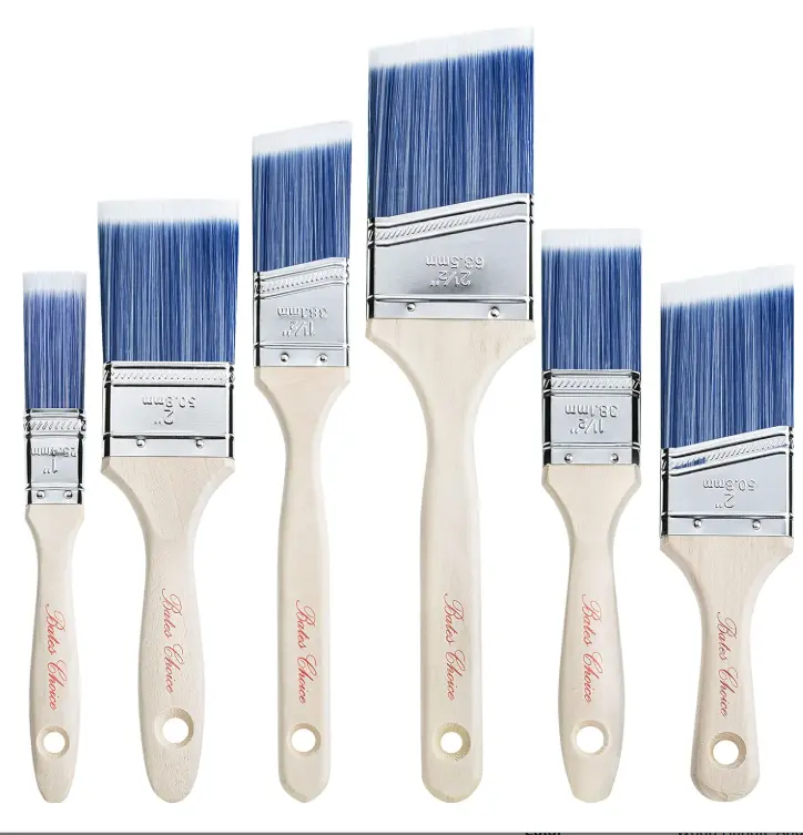 Bates- Paint Brushes, 6 Pack, Treated Wood Handle, Paint Brushes for Walls, Stain Brush, Wall Paint Brushes, Paint Brush, Furniture Paint Brush, Paint Brushes for Painting Walls, Painting Brush