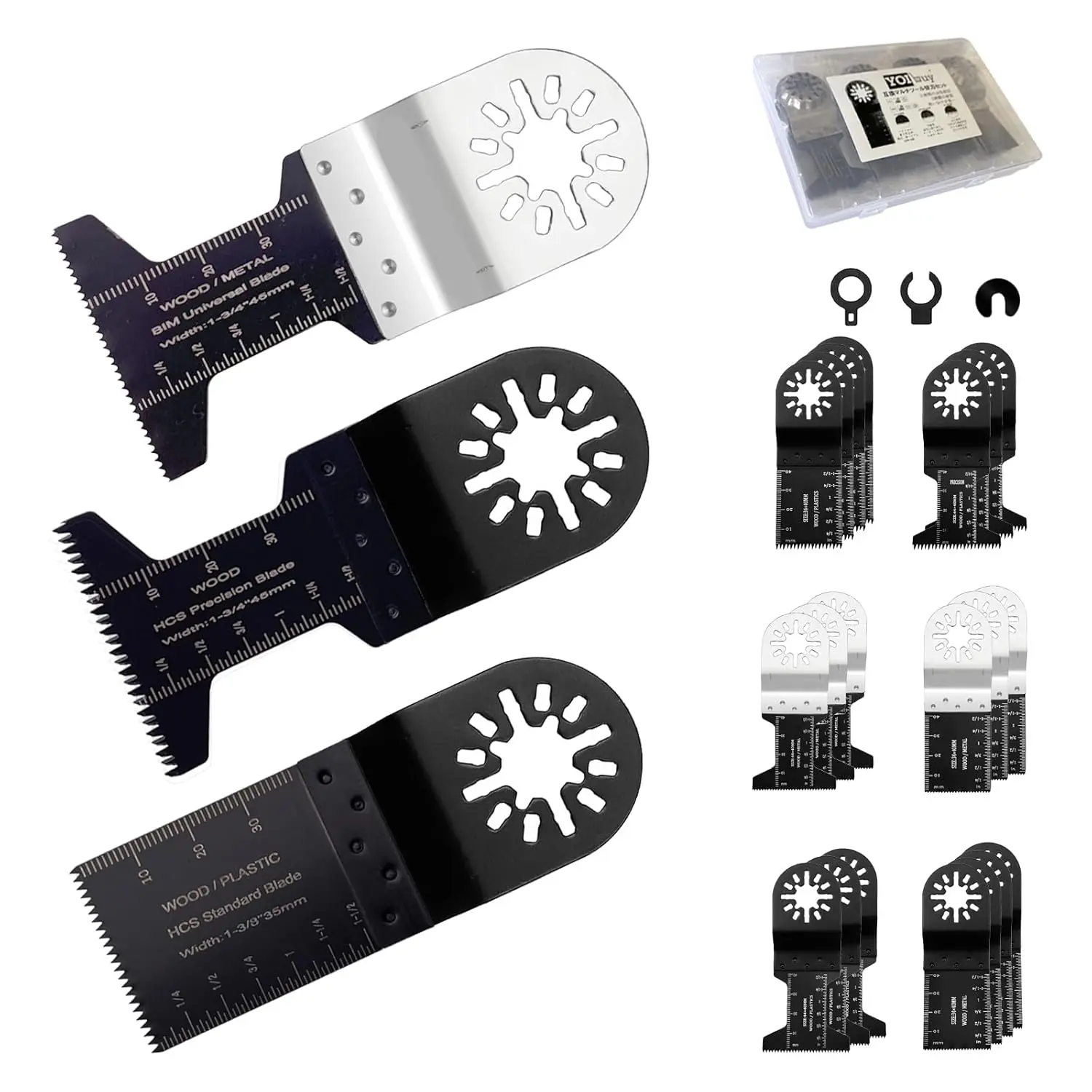 20 count Oscillating Tool  Combination Pack with 3 Types Tools for  and Soft Metal Compatible with -Lock Tools