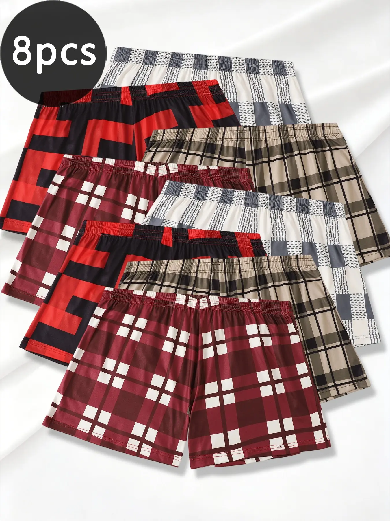 Multi Pack Daily Wear Men Casual Breathable Loose Plaid Boxer Shorts Soft Skin-friendly Home Lounge Aro Pants
