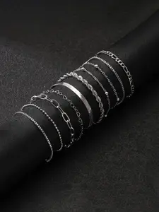 A stylish minimalist multi-layer bracelet set of 10 pieces, suitable for daily wear, vacation dates, and other occasions, and is also a surprising and exquisite small gift.