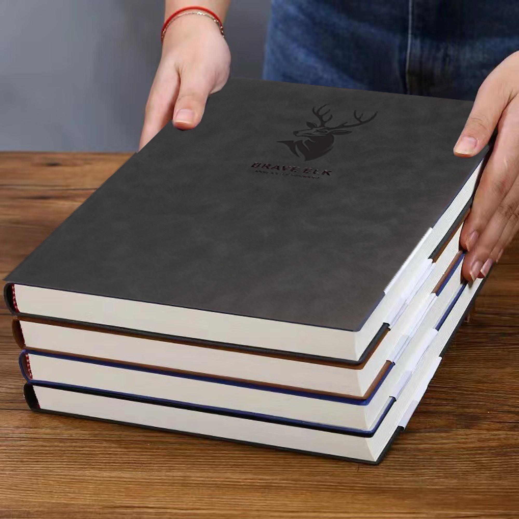 Three colors A4 premium faux leather notebook -100 sheets/200 pages high-quality eye protection paper | Durable soft leather notebook for business and university use, suitable for schools and offices