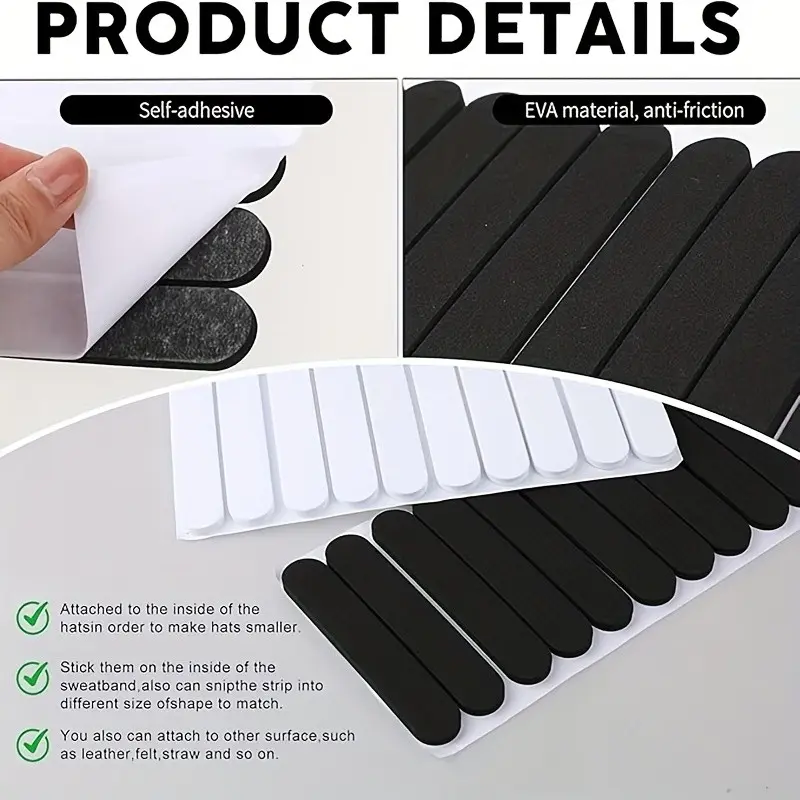 48pcs Hat Size Reducer Set, Adjustable Insert Liners, & Options, Ideal for Custom Fit Solutions, Quick Installation