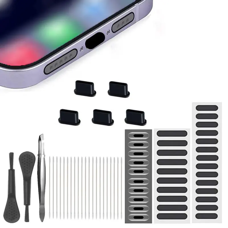 Dust-Proof Stopper, Mobile Phone Speaker Protective Mesh Sticker, Universal Durable Smartphone Dust Plug, Charging Port Protector Cover, Anti-Dust Mesh Sticker, Phone Accessories for iPhone, Dustproof, Cellphone