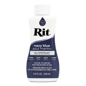 Rit Navy Blue All-Purpose Dye - Classic Colorful Fabric Dye for Cotton Wool Nylon & More - 8.0 Fl Oz Bottle
