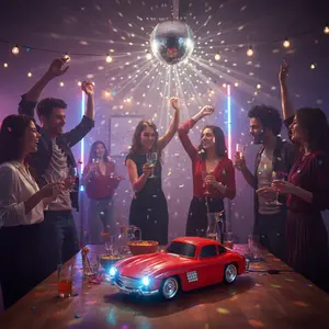 WS300SL Classic Roadster Car Bluetooth 5.0 Wireless Speaker Portable Compact Design with LED Lights FM Radio High-Fidelity Stereo Sound Vibrant Bass Universal Compatibility for Smartphones & Bluetooth Devices Audio Connection