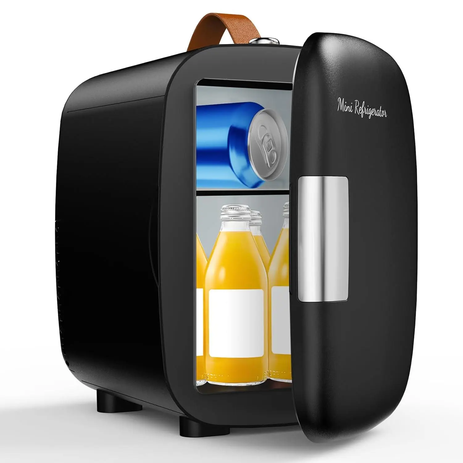Mini Fridge for Bedroom, 4L Compact Personal Fridge Cooler For Skincare, Drinks, And Snacks, Fits 6 Cans, Mini Refrigerator with 110V Ac/12V Dc, Ideal For Car, Dorm