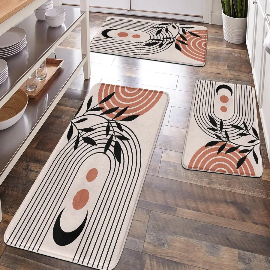[Popular Choice]1 piece, bathroom decorative mat, bathroom floor mats, bathroom anti-slip mats, kitchen floor mats, bathroom sets, home decoration, geometric floor mats, Bohemian theme decoration, Bathmat
