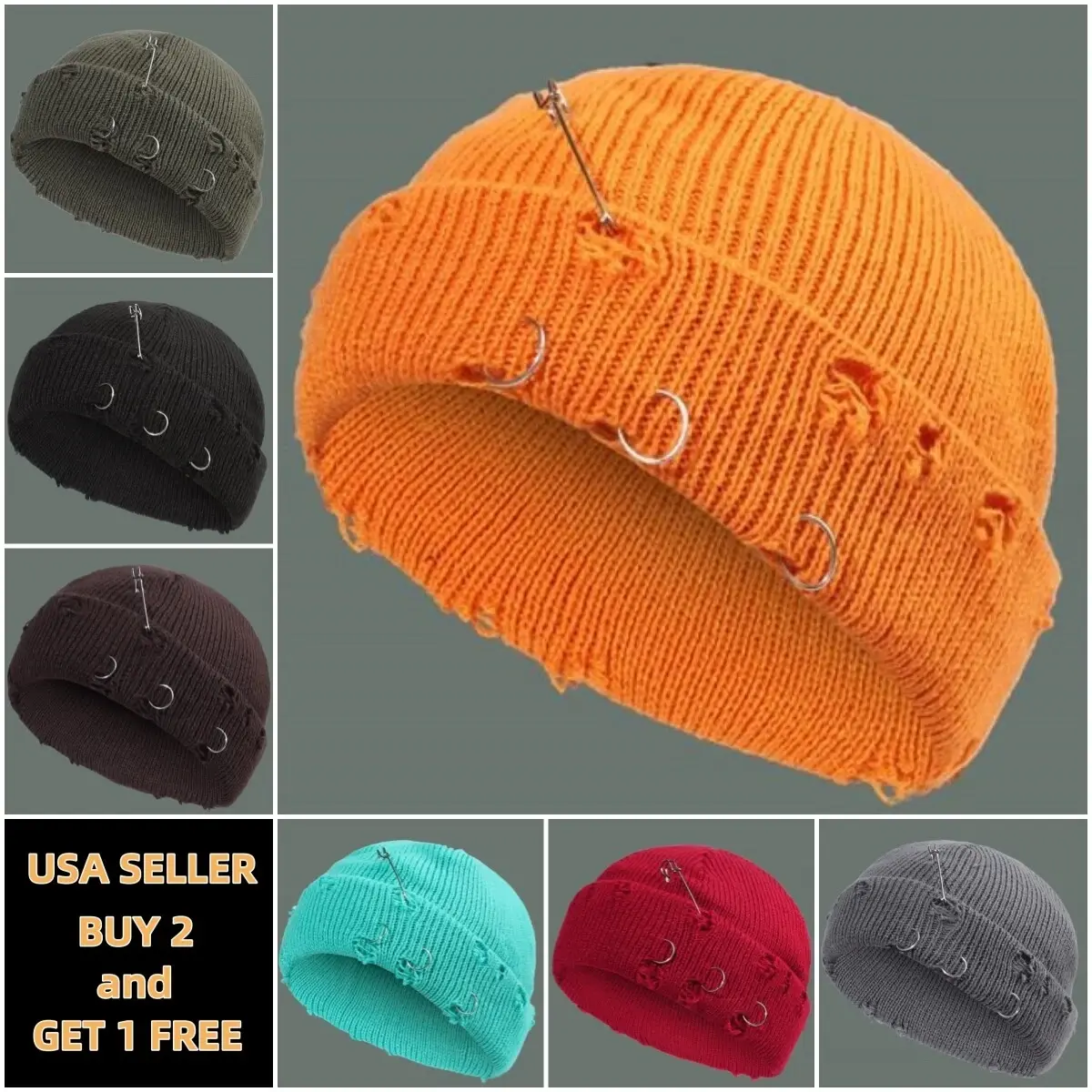 [HIGH END] Mini Short Fisherman Beanie Hat Ribbed Pin Docker Winter Warm Knitted Skull Cap