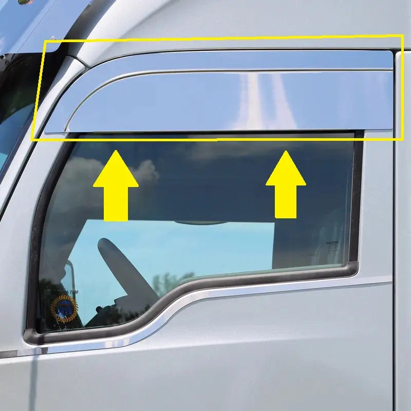 Kenworth T680 T880 Chop Top Window Trim Pair 6" SS 430 GRADE PREMIUM QUALITY