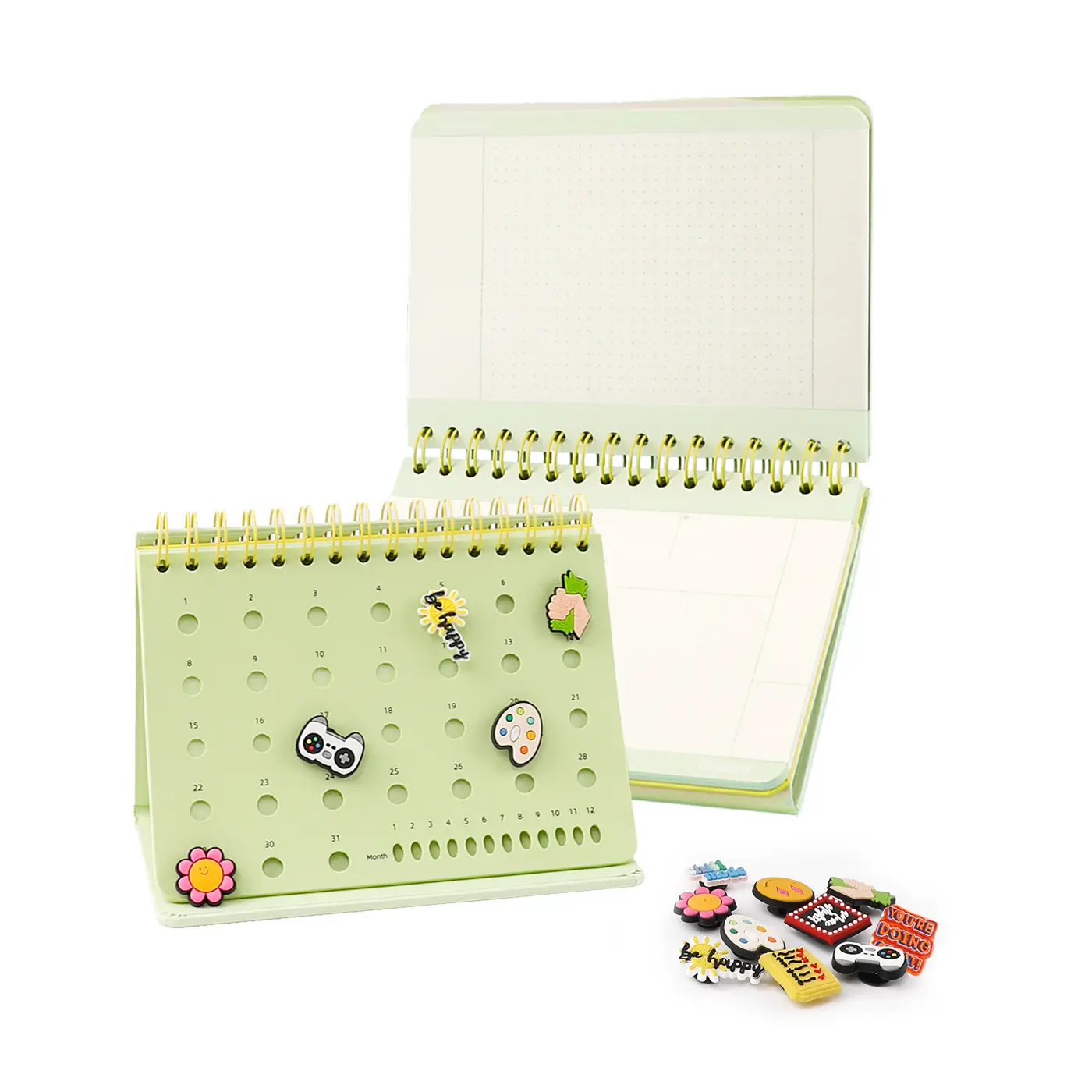 Grabie 2-IN-1 POPIN To Do List Notebook - Dotted Journal, Ink-Resistant Colored Dot Pages, Fun Desk Supplies, Office Supplies, Back to School Stationery, Class Reward Gift