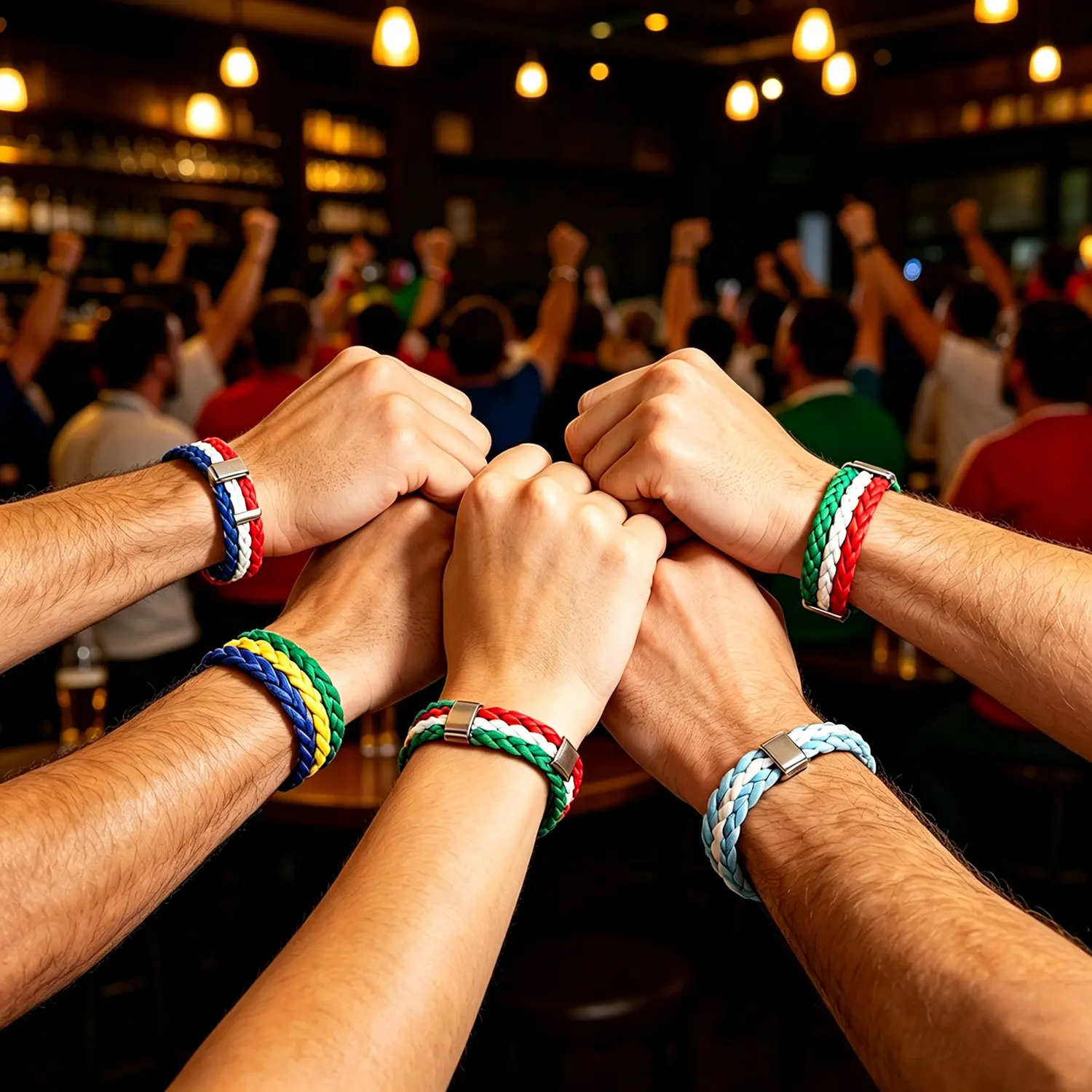【Buy 1 Get 3 Free】Unisex Color Block Sports Wristbands - Tankye Braided Fabric Wristbands with Adjustable Metal Clasp, One Size Woven Decor Strap for Youth, Camping, Hiking, Running