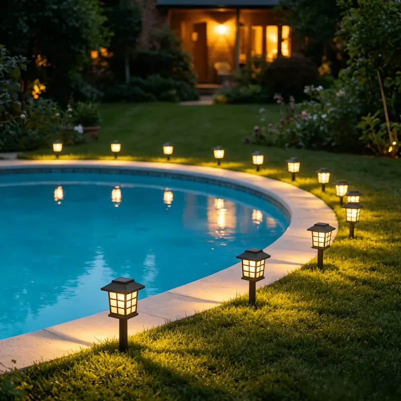 24-Piece Solar Garden Lights, Warm White LED Pathway Lights, IPX4 Waterproof Outdoor Solar Stake Lights for Halloween Yard Decor, Lawn, Garden, Walkway & Patio