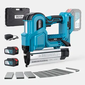 SEESII Cordless 2-in-1 Brad Nailer/Staple Gun (18GA) – 21V Electric Pneumatic Nail Gun w/ 2x4.0Ah Battery & Charger, 1000Pcs Nails, Adjustable Depth | Single/Contact Firing for Upholstery, Woodworking, DIY, dealsforyoudays,HKF50