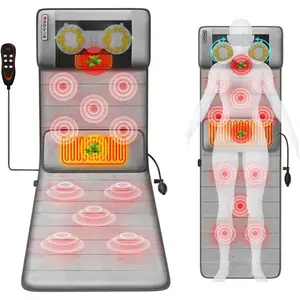 Heated Vibration Comfort Mat, Household Full Body Cushion Pad, Portable Chair Cushion with Neck Support Pillow-4539