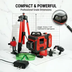 Milwaukee 16 Line Cross Line Laser Level Kit， Heavy-Duty Wall Mount Tool Holder