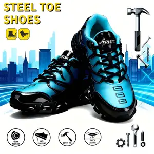 Steel Toe Shoes for Men Women Wide Sneakers Lightweight Puncture Proof Safety Sneakers Comfortable Safety Shoes Colorful Tennis Work Shoes Black Closed Footwear