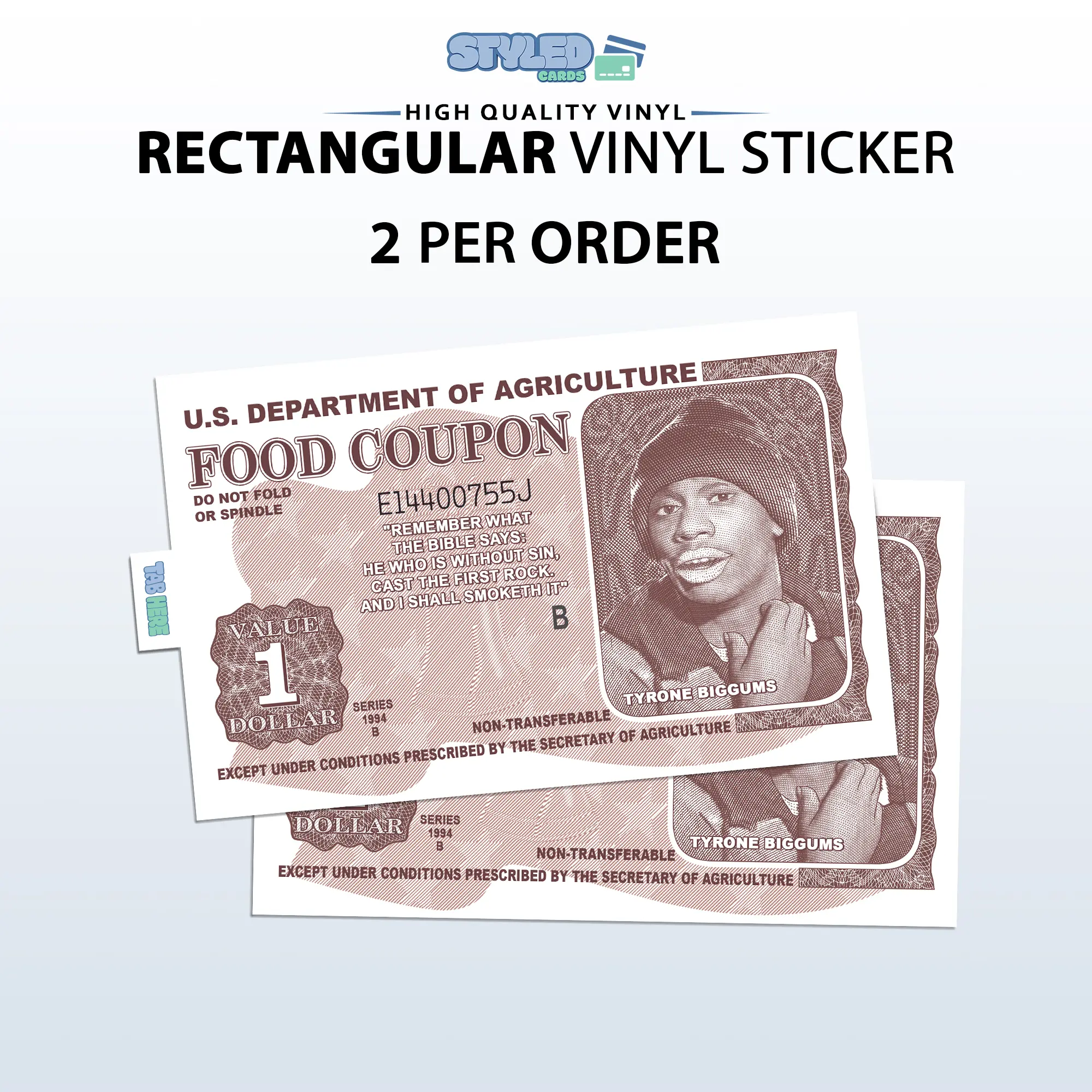 funny tyrone biggums rectangle vinyl sticker