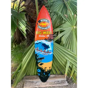 Kona Brewing Hawaii Airbrushed Surfboard Wall Plaque Liquid Aloha 39"x 10”