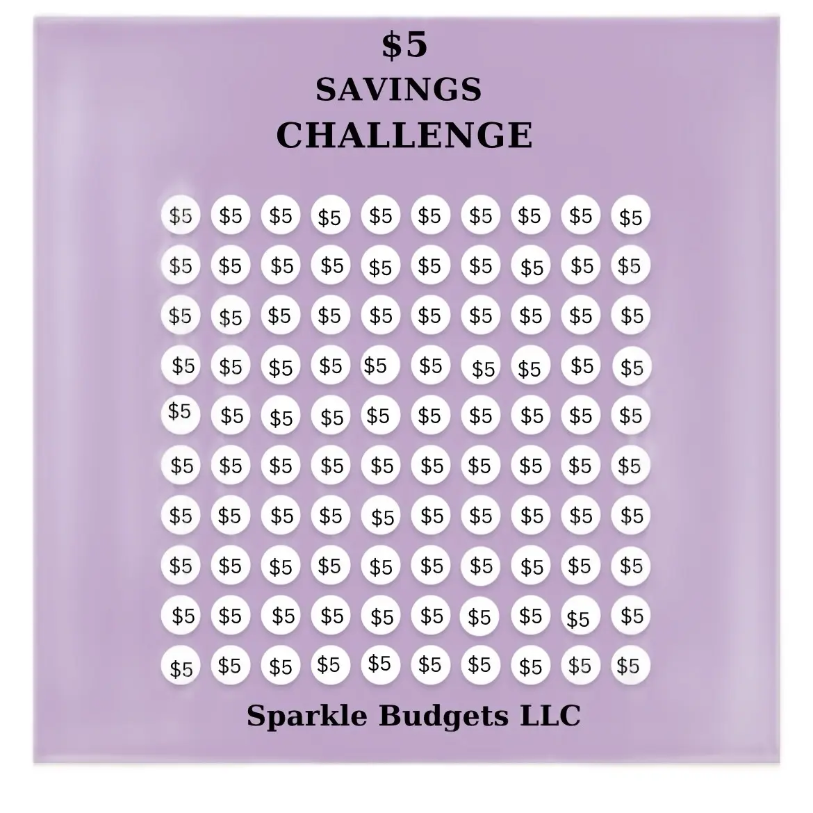 Piggy $5 Savings Challenge - Save Up to $500