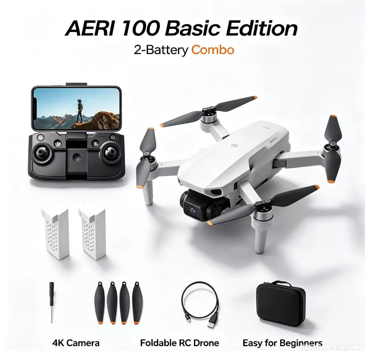 Aeri100 / Aeri100 VR Remote Control Drone, RC Quadcopter for Boys, Long Battery Life, Sturdy & Durable. This four-axis aircraft is the perfect gift for back-to-school season, Halloween and Christmas.