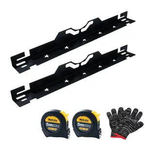 Wheel Alignment Tool Kit, 2 Toe Plates with Dual Measuring Tapes, Heavy Duty Stainless Steel Car Alignment Tool Kit for Trucks, SUVs, Black, Wall-Mountable Design