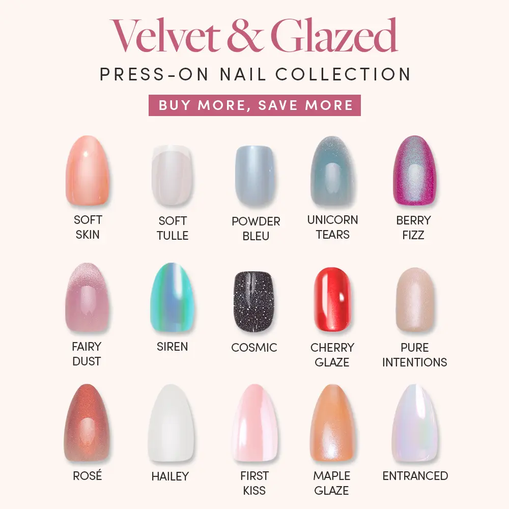 Glamnetic Velvet & Glazed Press-On Nail Collection Glamnetic Velvet & Glazed Press-On Nail Collection